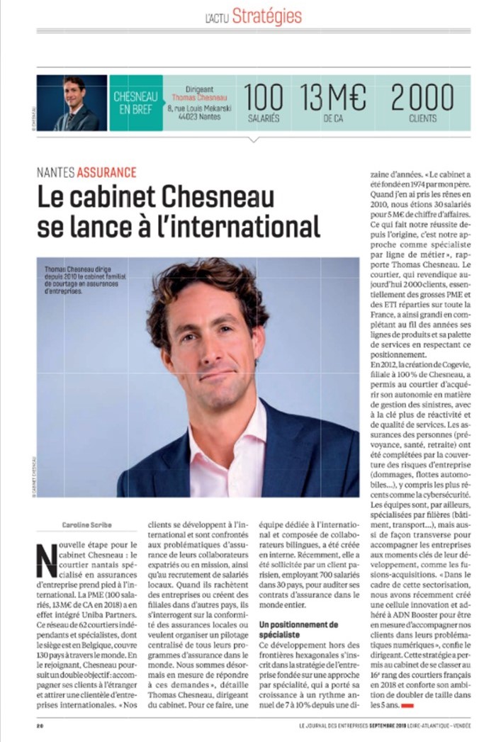 Article Journal des Entreprises Chesneau Sep-2019