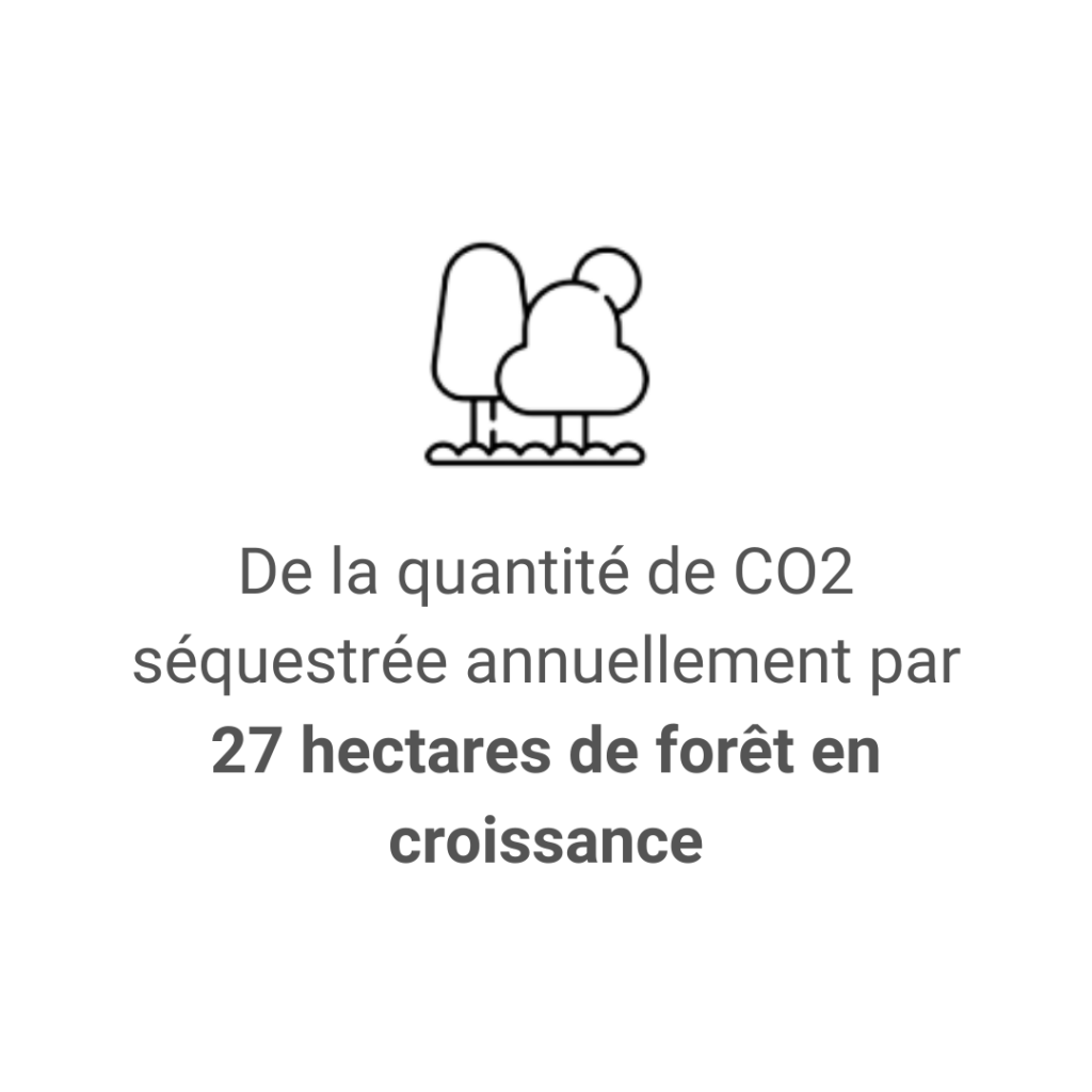 De la quantité de CO2 séquestrée annuellement par 27 hectares de forêt en croissance